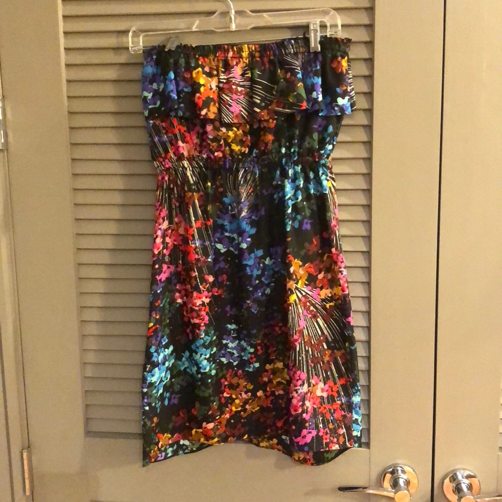 Strapless floral print stress